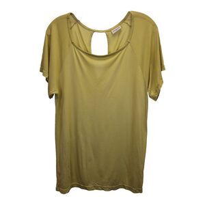 Dries Van Noten Cut-Out Back Top in Yellow Cotton